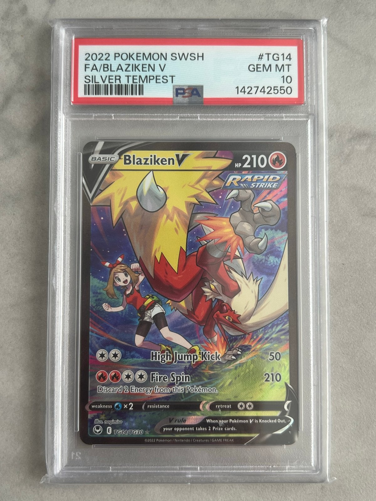 Blaziken V TG14/TG30 PSA 10 GEM MT Pokémon Silver Tempest, Ophalen of Verzenden, Nieuw, Losse kaart