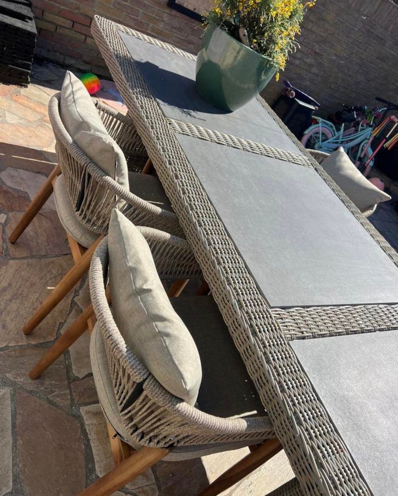 Prachtige grote buitentafel / diningtable 2.80 lang, Ophalen, Zo goed als nieuw