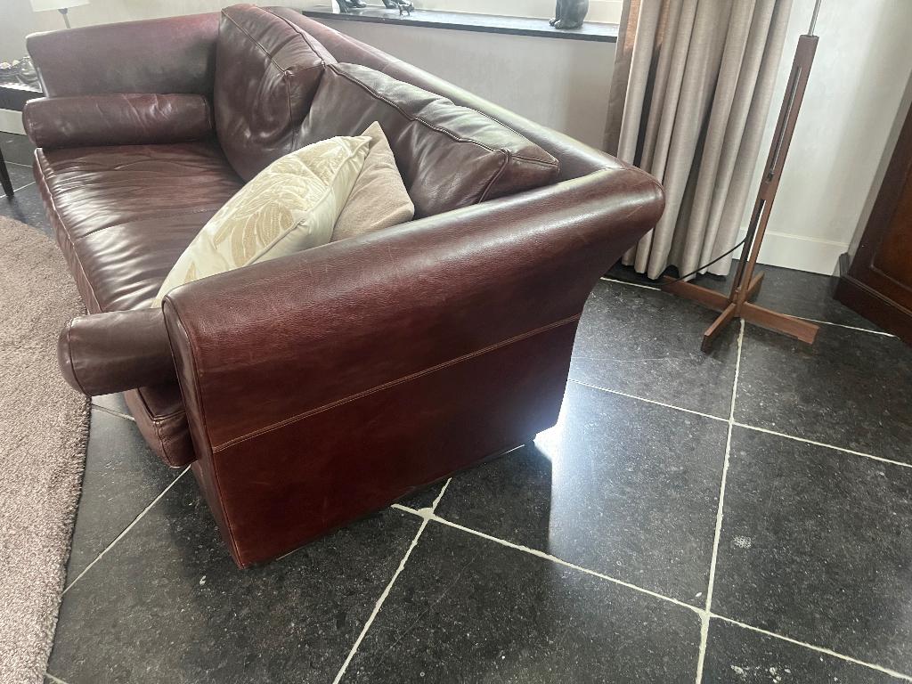 Baxter leren design bank- cognac- 2,5 zits- topkwaliteit, Ophalen, Gebruikt, Klassiek, Driepersoons