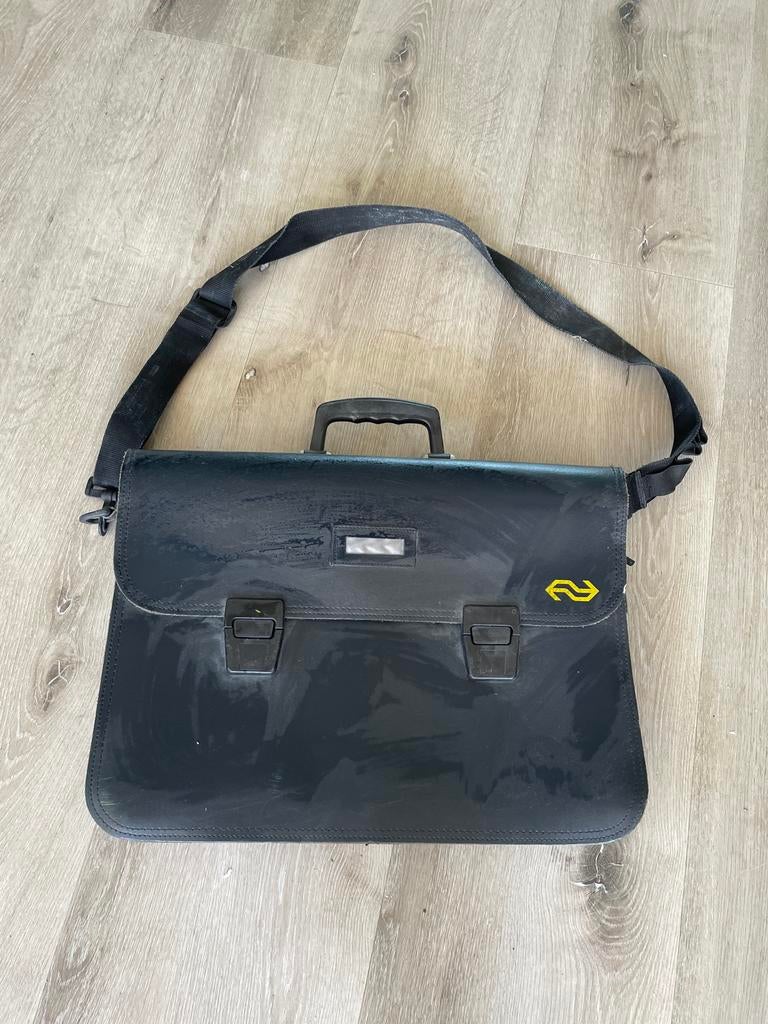 Vintage NS Aktetas / Laptoptas - Zwart met NS-logo, 40 tot 60 cm, Gebruikt, 20 tot 30 cm, Zwart