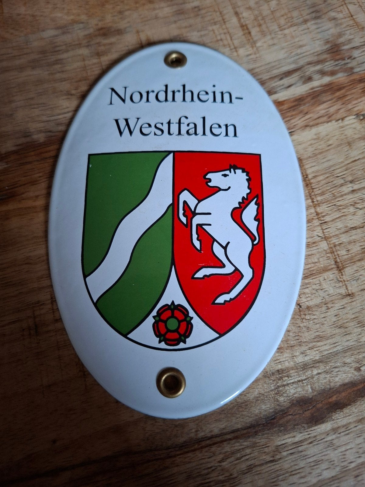 Emaille bord Nordrhein-Westfalen wapen, Ophalen of Verzenden