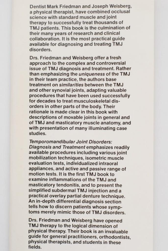 Temporomandibular Joint Disorders (1985), Verzenden, Beta, Zo goed als nieuw, HBO