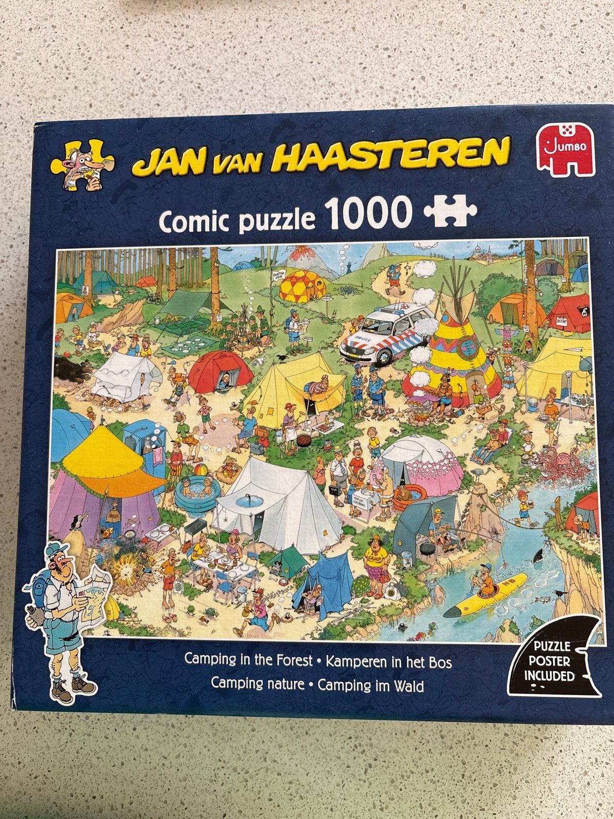 Jan van Haasteren Puzzel 1000 stukjes - Kamperen in het bos, Hobby en Vrije tijd, Denksport en Puzzels, Ophalen, 500 t/m 1500 stukjes
