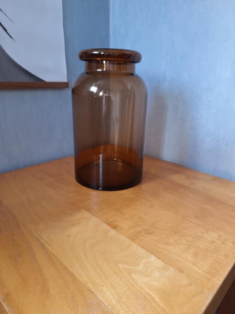 Bruine glazen vaas van Intratuin, Ophalen, Gebruikt, Glas, Minder dan 50 cm