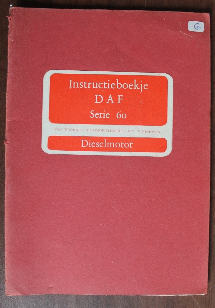 Instructieboekje Daf serie 60, Verzenden