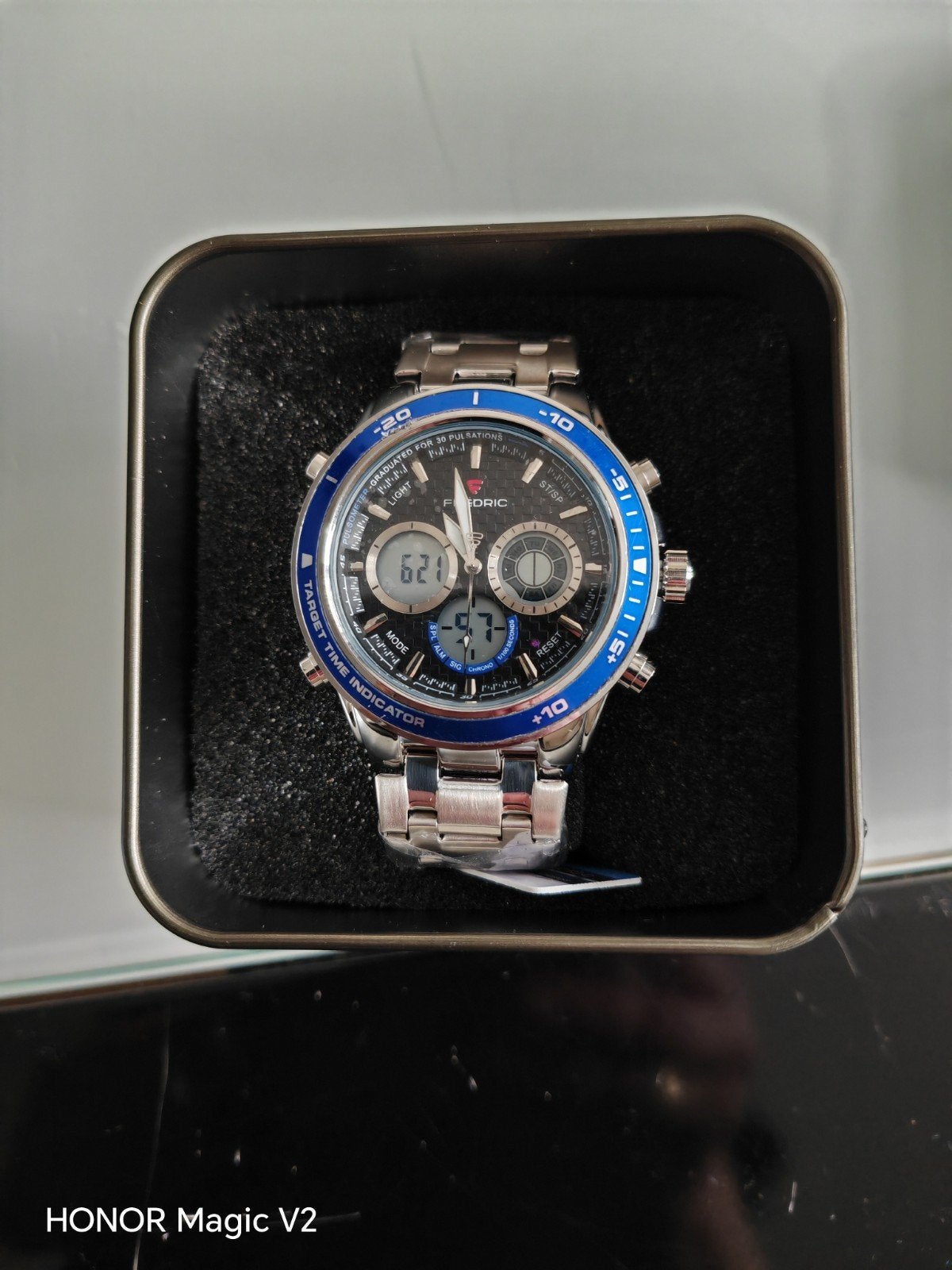 Fredric Dual Time Sport Horloge - Nieuw in doos, Overige merken, Staal, Staal, Polshorloge