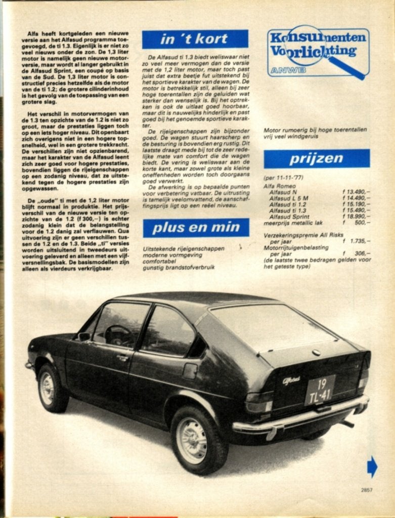 Autokampioen test Alfasud 1300 Ti December 1977, Ophalen of Verzenden, Gelezen, Overige merken