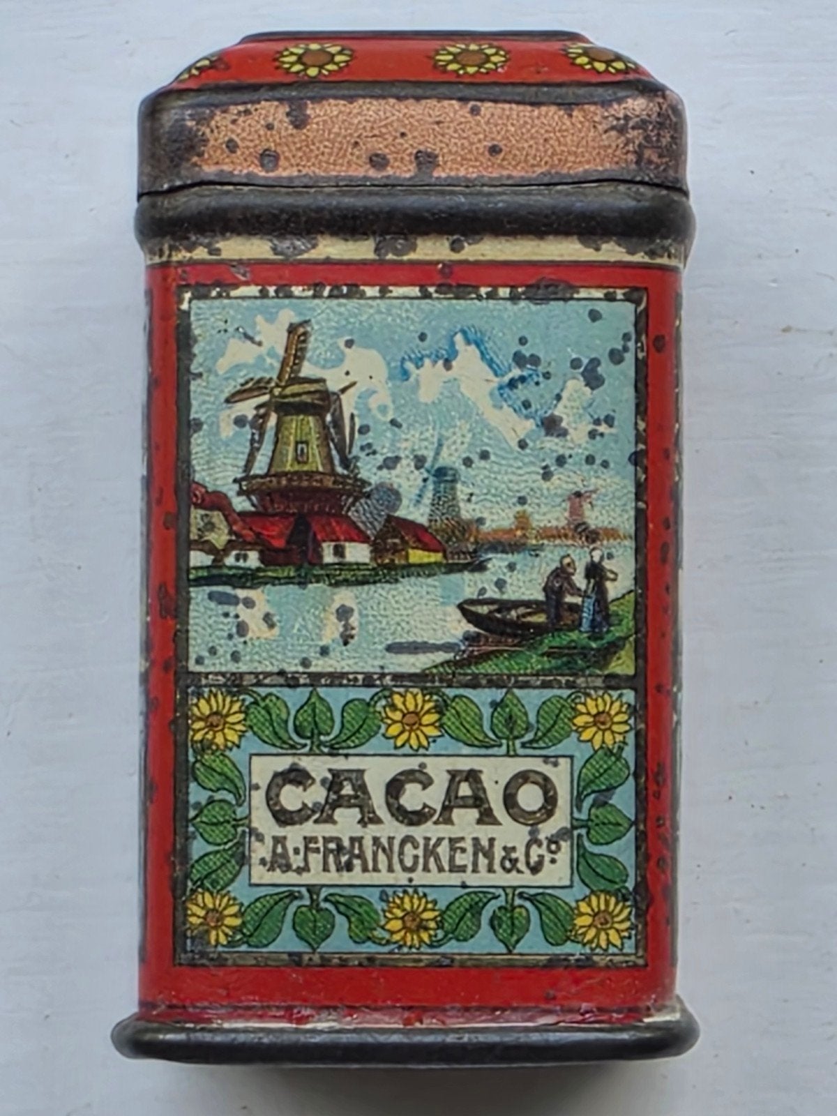 A.Francken Koog aan de Zaan Zaandijk Cacao monster blikje, Verzamelen, Blikken, Ophalen of Verzenden, Gebruikt, Overige