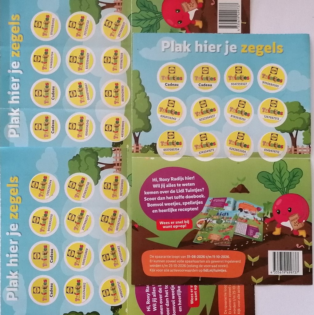 Lidl tuintjes zegels volle kaarten, Lidl, Ophalen