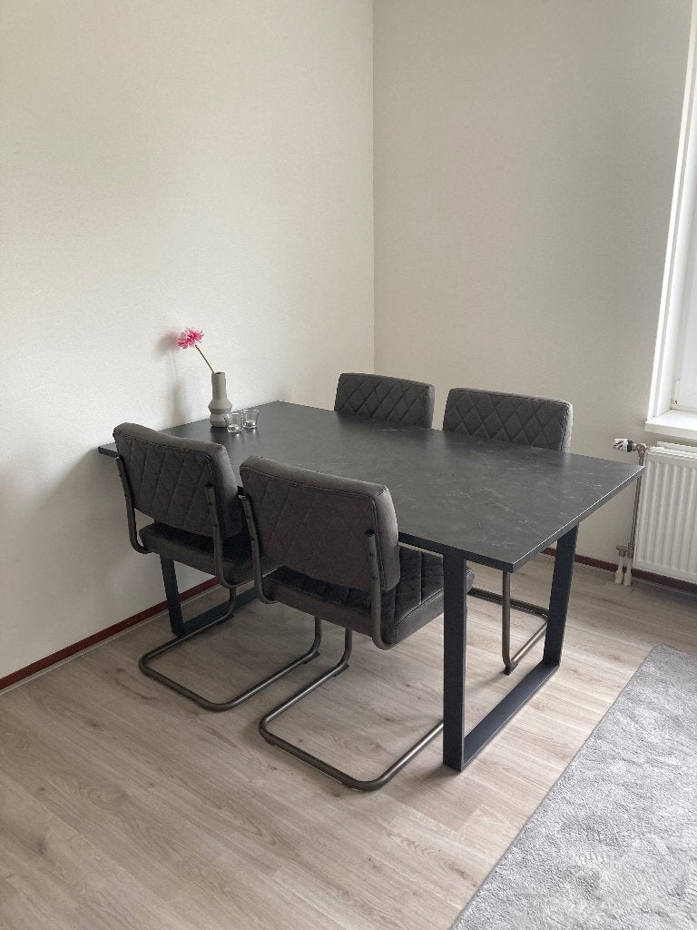 Eetkamerstoelen Orneta Grey/Grijs, Huis en Inrichting, Stoelen, Ophalen, Zo goed als nieuw, Vier, Stof