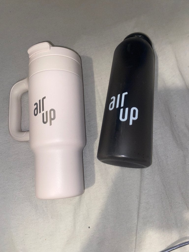 Te koop aangeboden: 2 Air Up drinkflessen., Sport en Fitness, Bidons, Verzenden, Zo goed als nieuw