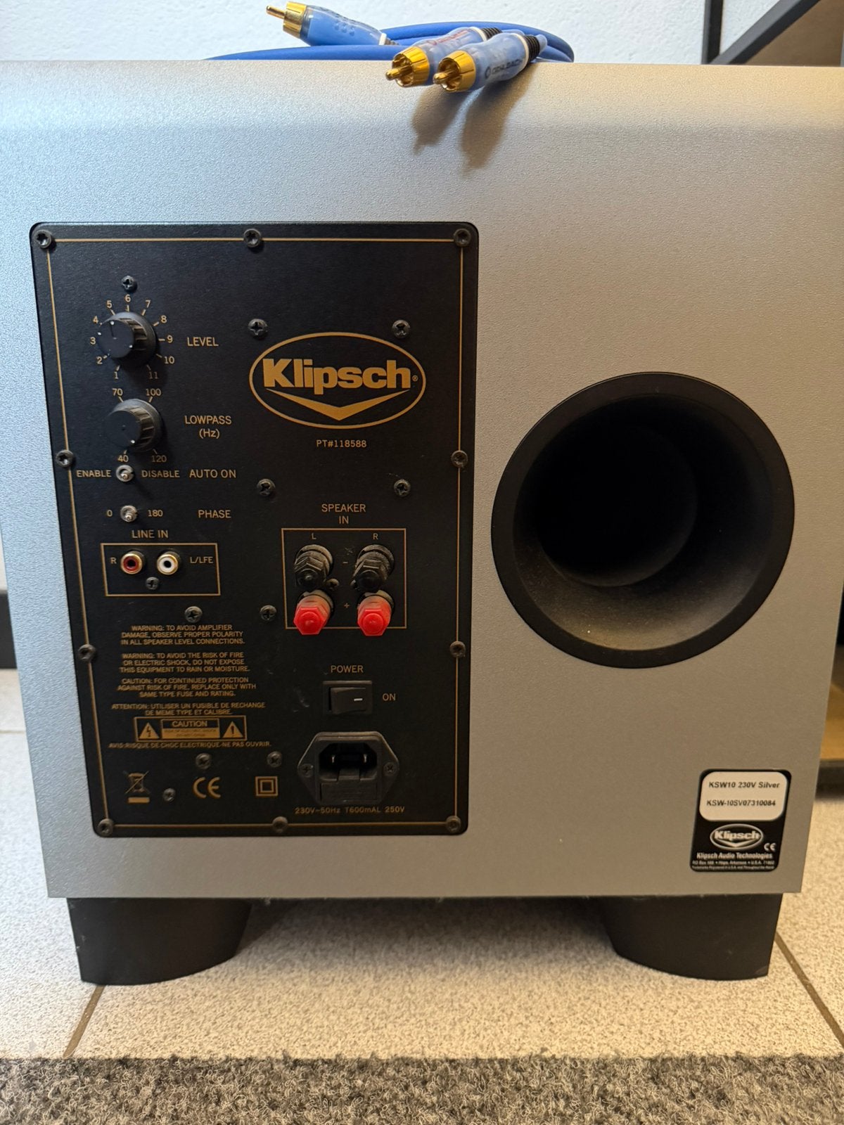 Klipsch subwoofer, Ophalen of Verzenden, Gebruikt, Subwoofer, Overige merken