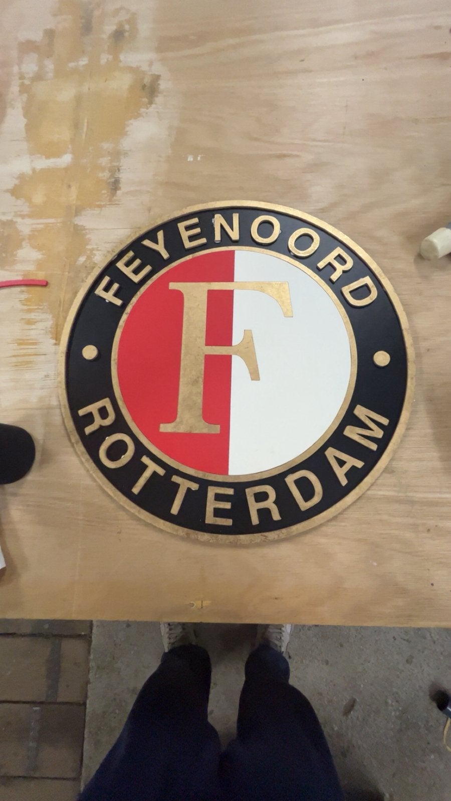 Houten Feyenoord Bord, Ophalen of Verzenden, Nieuw, Feyenoord, Overige typen