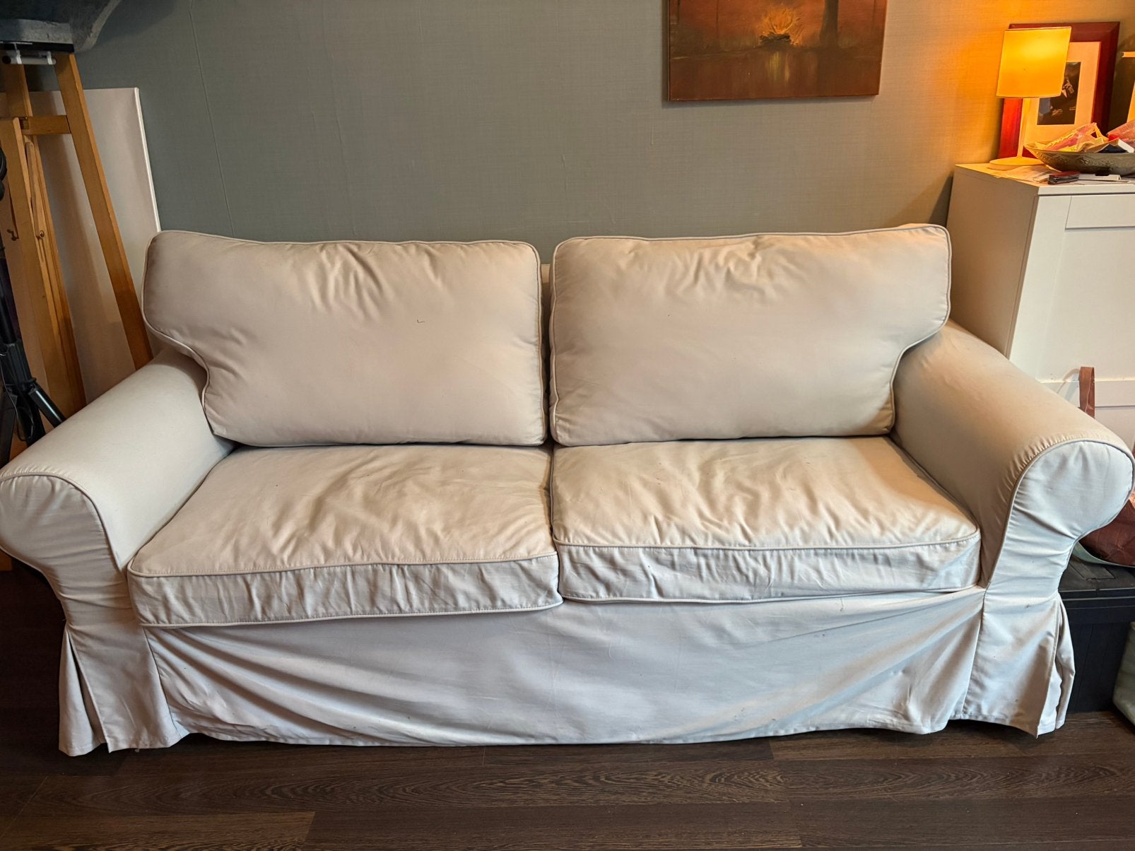 Ektorp slaapbank, nauwelijks gebruikt!, 150 tot 200 cm, Driepersoons, 75 tot 100 cm, Zo goed als nieuw