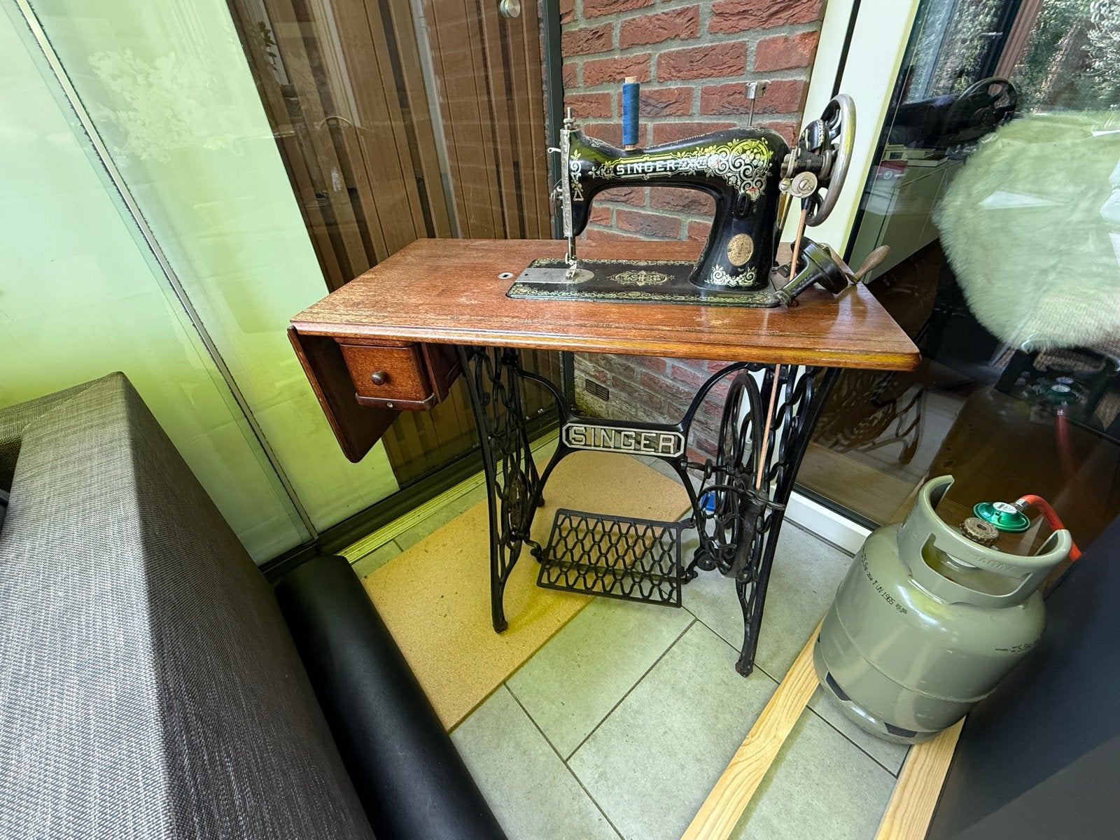 Antieke Singer naaimachine - Decoratief pronkstuk, Ophalen