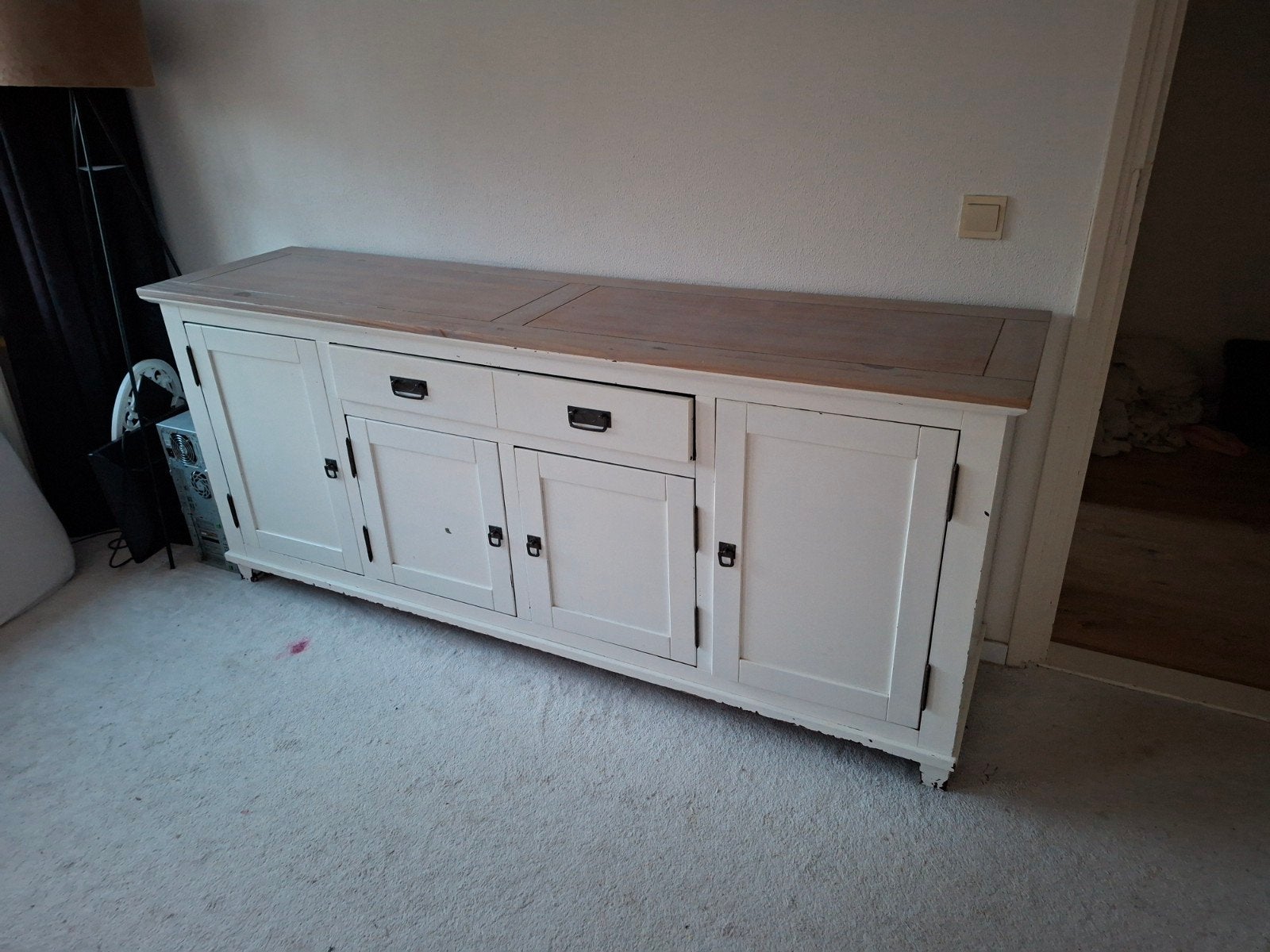 Dressoir wit 200 cm, Ophalen of Verzenden, 25 tot 50 cm, 200 cm of meer