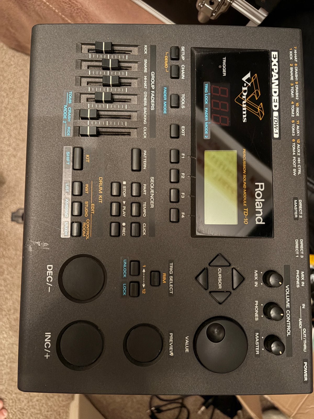 Roland TD 10 module met expanded card., Ophalen of Verzenden, Zo goed als nieuw, Drums of Percussie