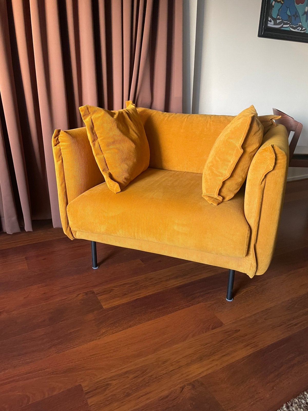 Rib fauteuil 1.5 zits, Ophalen, Eenpersoons, 75 tot 100 cm, Zo goed als nieuw