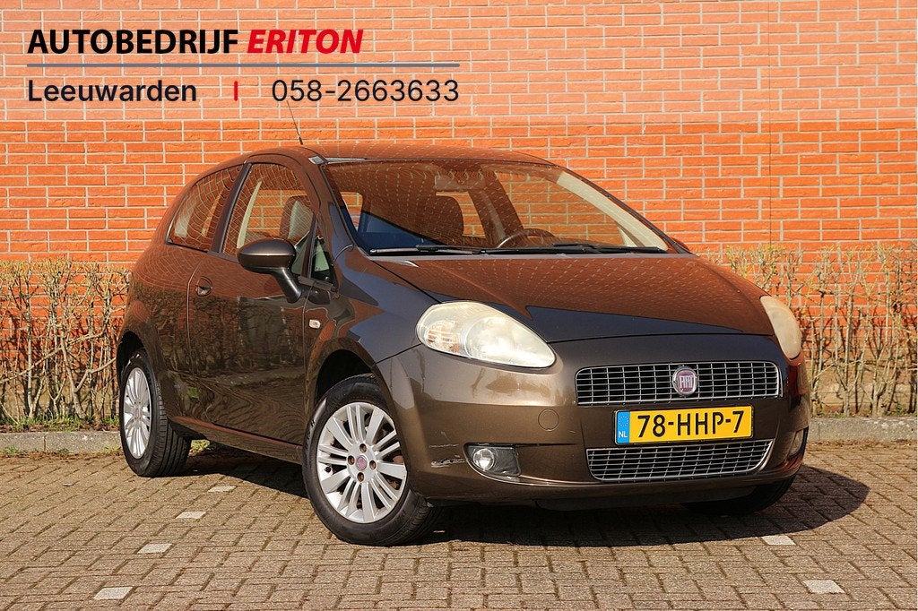 Fiat Grande Punto 1.4 77pk Edizione Lusso | NL-auto | Climat, Voorwielaandrijving, Stof, Zwart, 4 cilinders