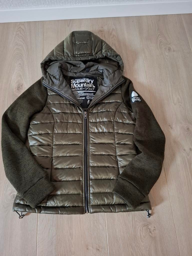 Superdry storm hybrid jacket groen mt S, Superdry, Ophalen of Verzenden, Zo goed als nieuw, Maat 36 (S)