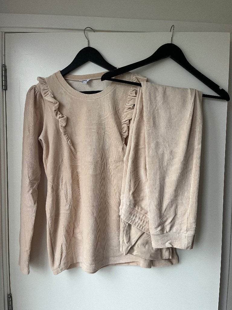 Zwangerschaps jogging pak, Kleding | Dames, Positiekleding, Zo goed als nieuw, Overige typen, Maat 42/44 (L), Beige, Ophalen of Verzenden