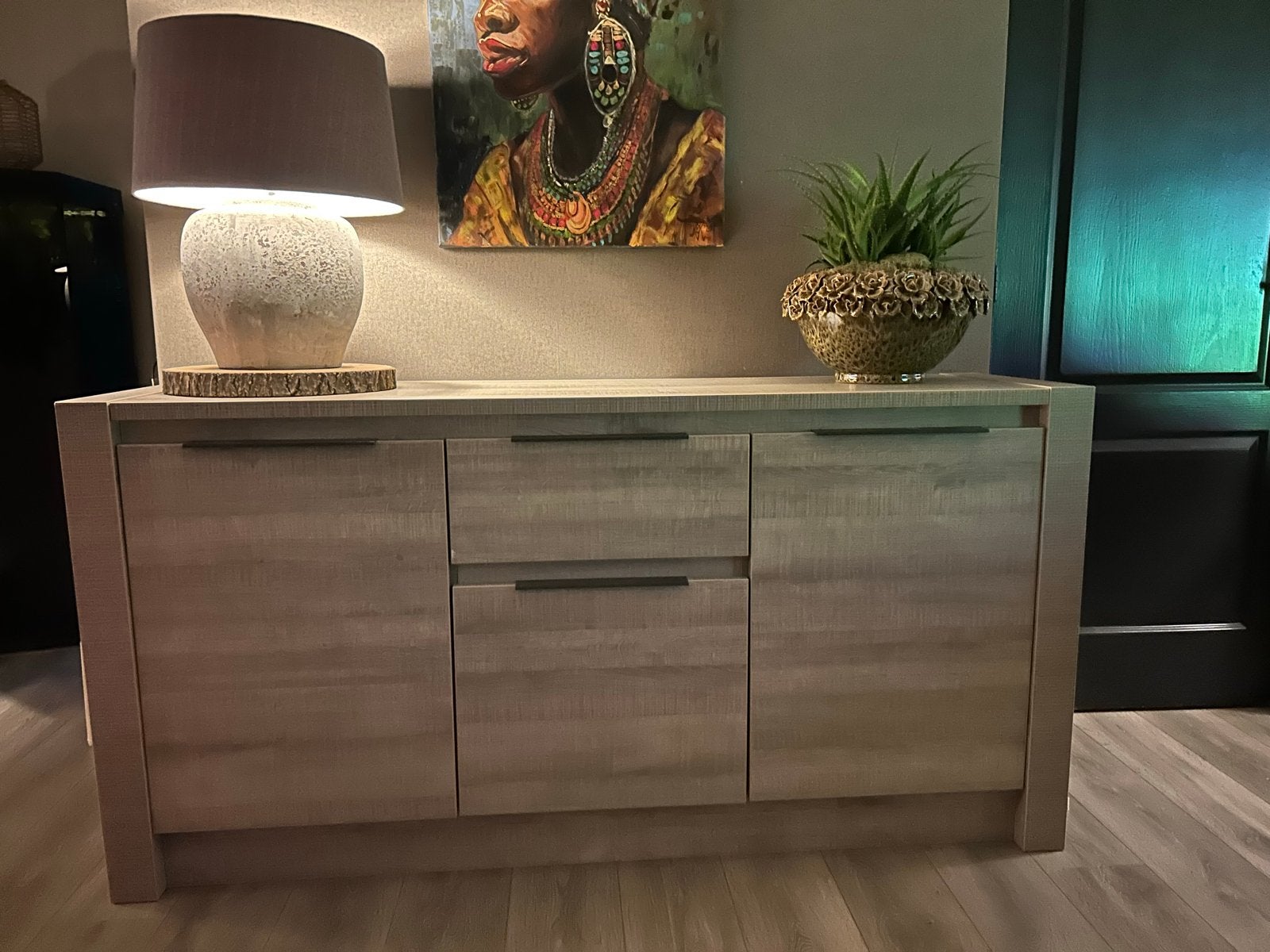 Dressoir met lade en kastjes - Kan nog een ronde mee, Ophalen, Overige materialen, Strak, Gebruikt