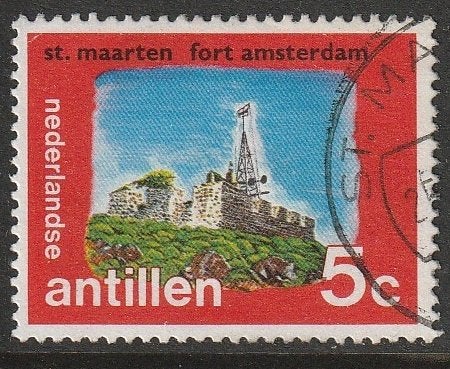Antillen 1972 449 St Maarten Fort Amsterdam, Gest, Ophalen of Verzenden, Gestempeld