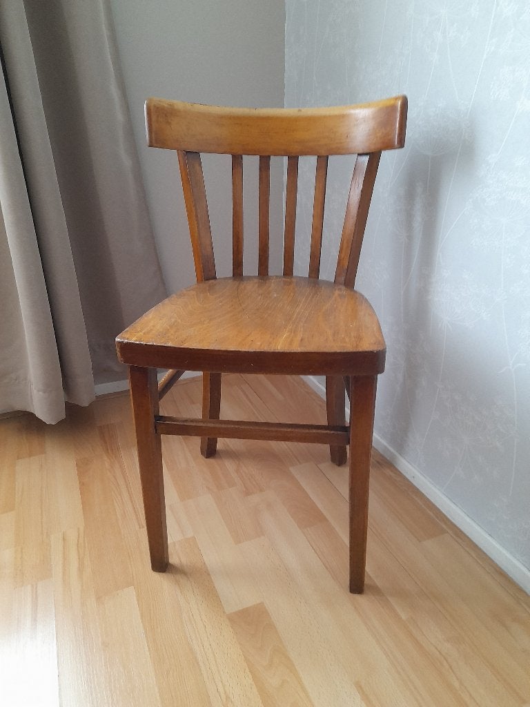 Houten stoel, Ophalen, Gebruikt, Bruin, Eén