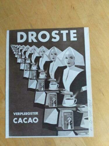 DROSTE - ADVERTENTIE UIT TIJDSCHRIFT 1958, Ophalen of Verzenden, 1940 tot 1960, Knipsel(s)