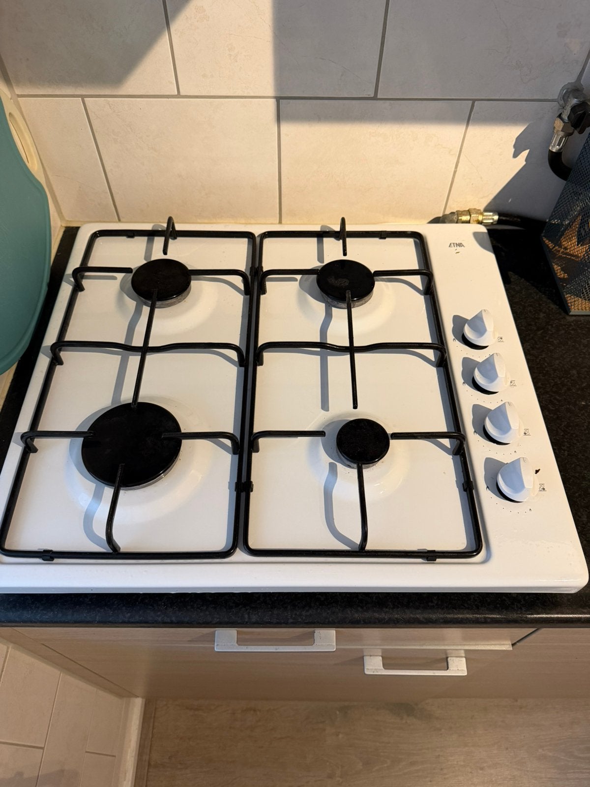 Gas kookplaat, Ophalen, 4 kookzones, Zo goed als nieuw, Gas