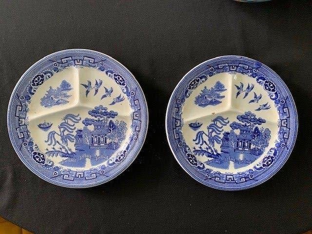 antiek fondue bord blauw, Ophalen