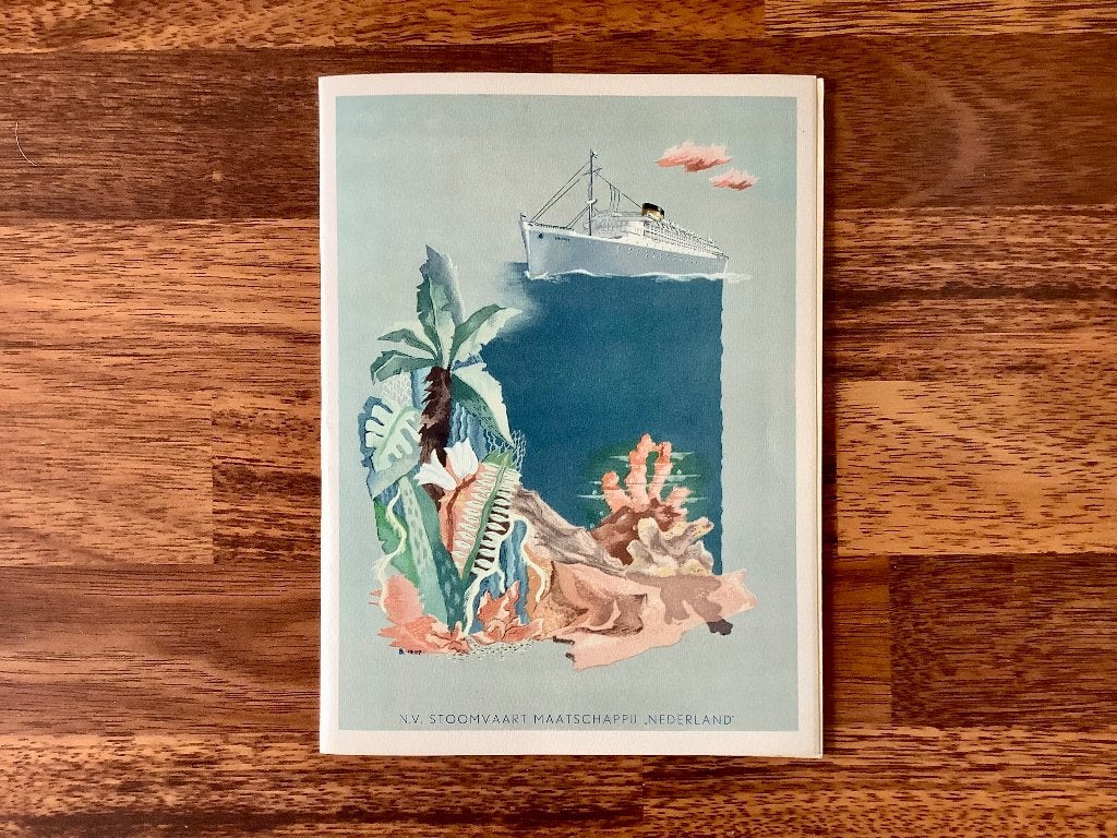Menukaart Souper 1947 m.s. Oranje , Verzamelen, Scheepvaart, Ophalen of Verzenden, Zo goed als nieuw, Overige typen