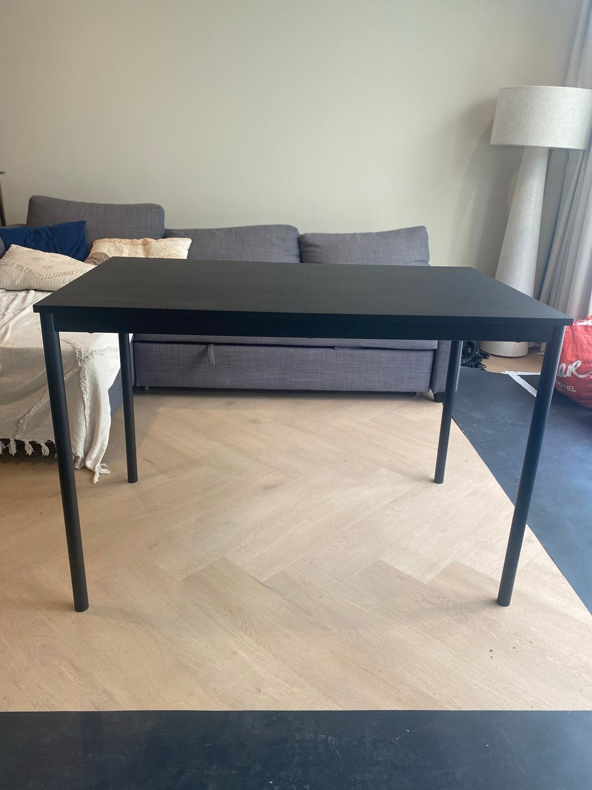 IKEA SANDSBERG Eettafel Zwart - 110x67 cm, Ophalen, Overige materialen, Gebruikt, 100 tot 150 cm