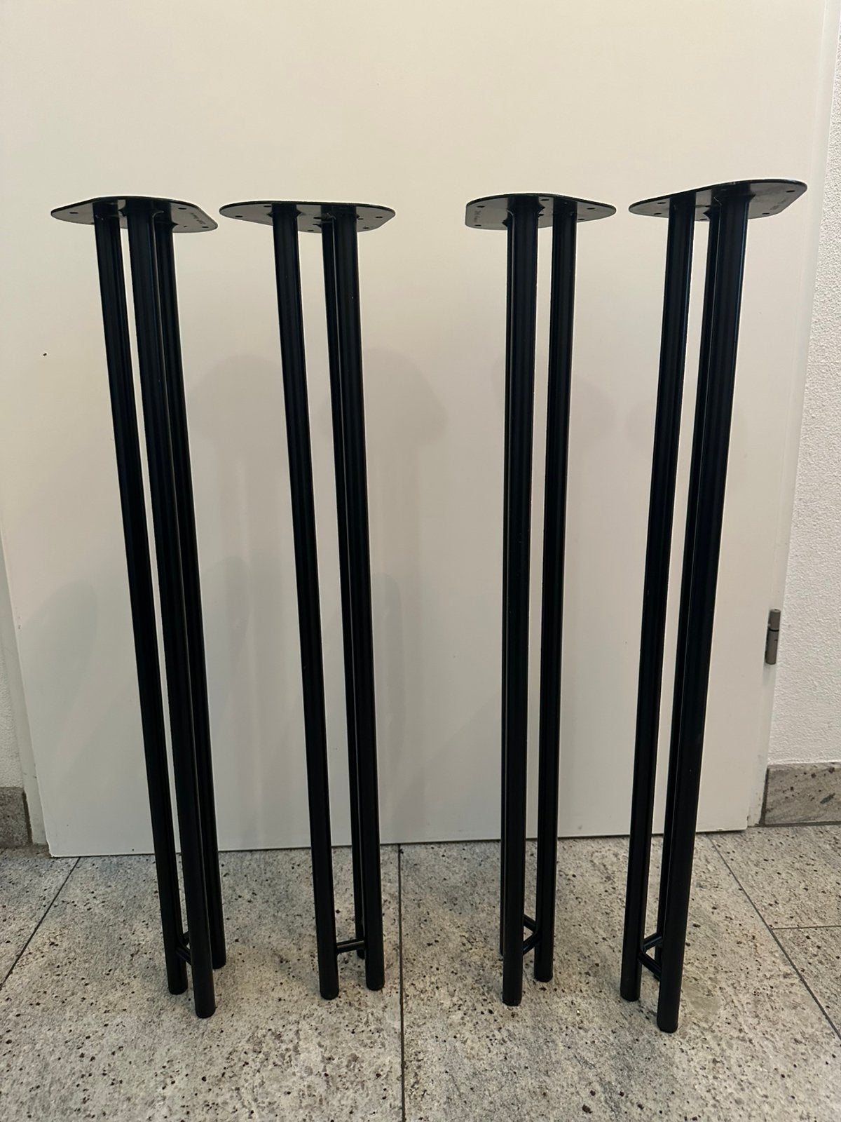 4 x tafelpoot zwart metaal, 72 cm hoog, Ophalen, Tafelpoot, Minder dan 50 cm, Gebruikt