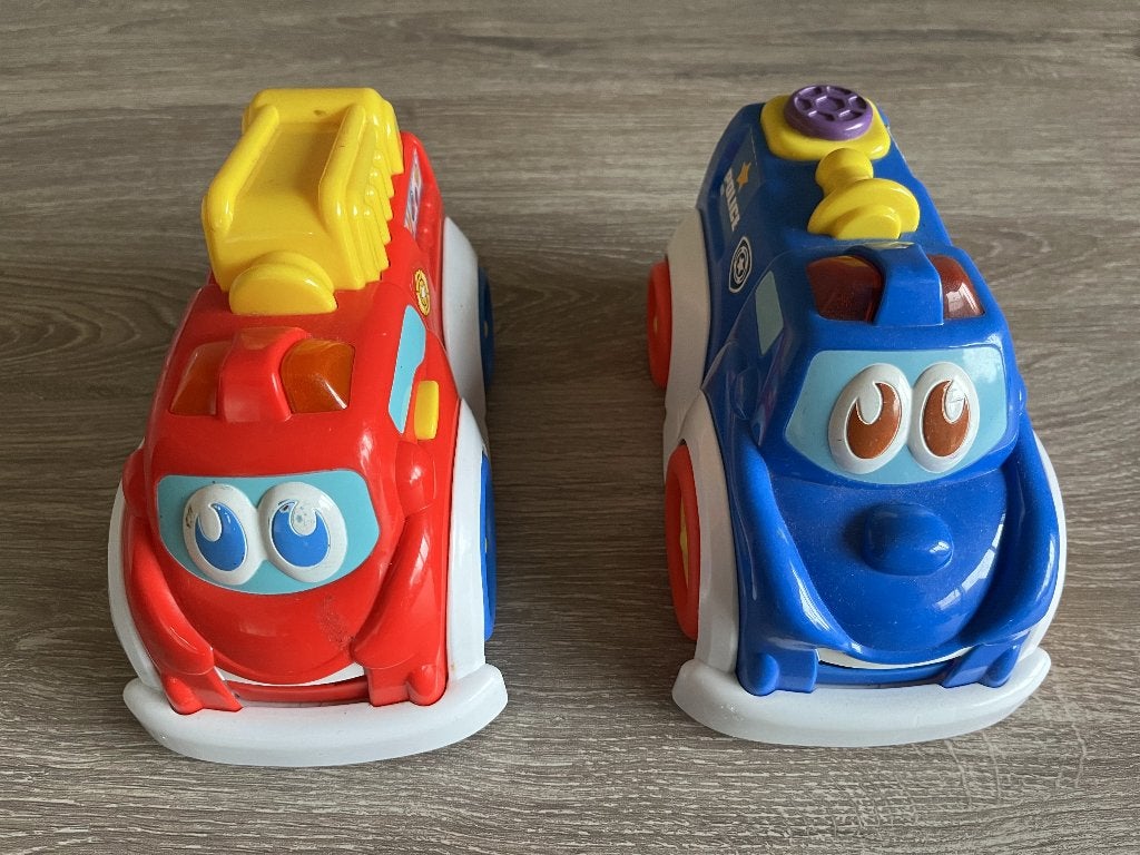 Brandweerauto en politieauto met licht en geluid, Ophalen of Verzenden, Zo goed als nieuw
