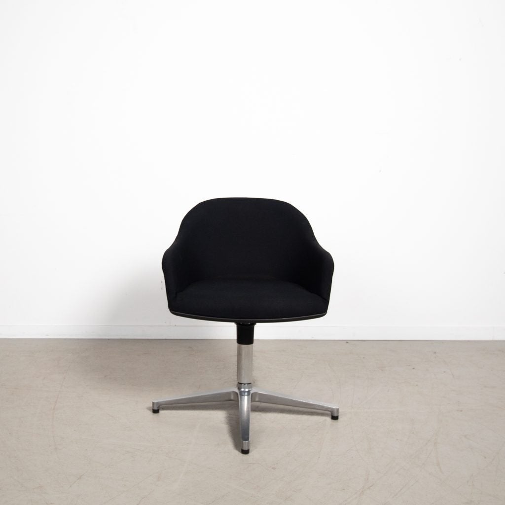 Vitra Softshell Stoel Zwart Stof - Chroom, Niet ingevuld, Zo goed als nieuw, Niet ingevuld, Niet ingevuld