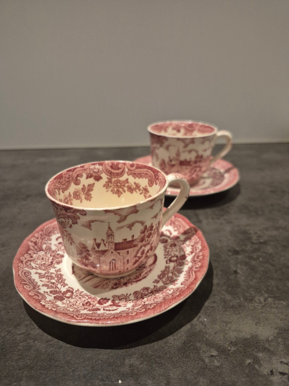 Set van 2 Royal Worcester Avon Scenes kop en schotels, Ophalen of Verzenden