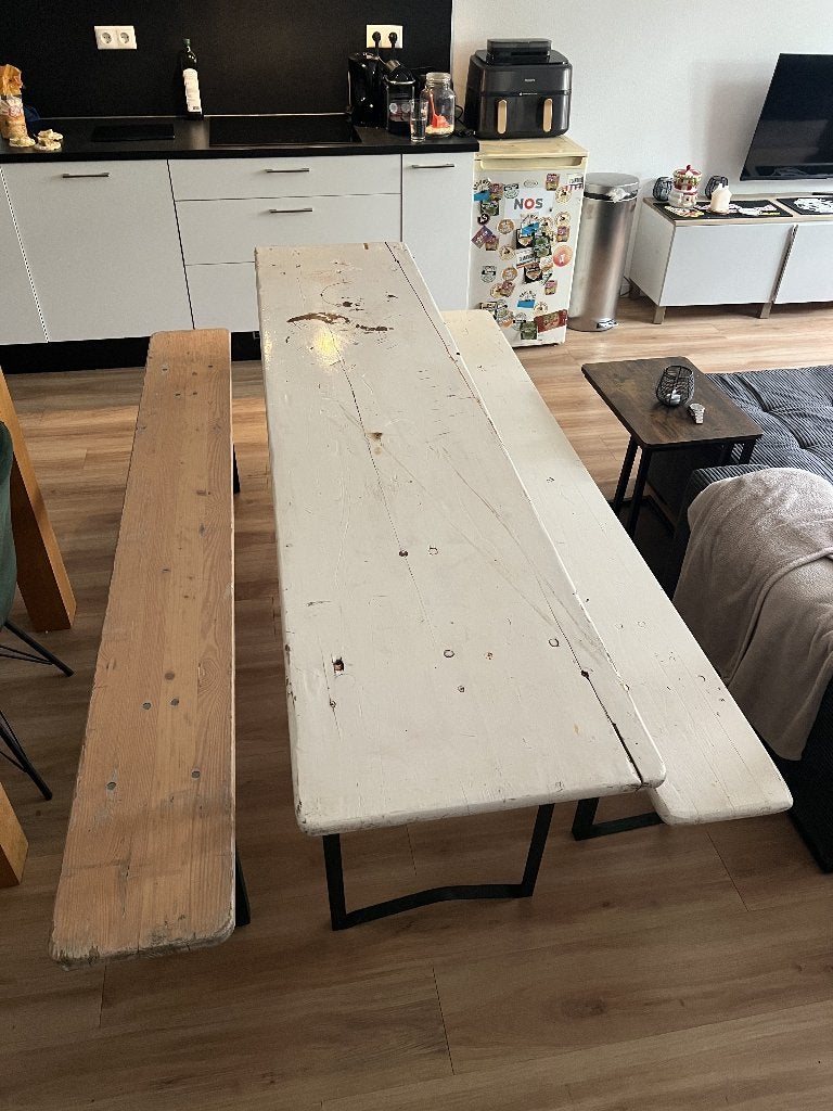 BierTafel en BierBanken, Ophalen, Gebruikt, Rechthoekig, Hout