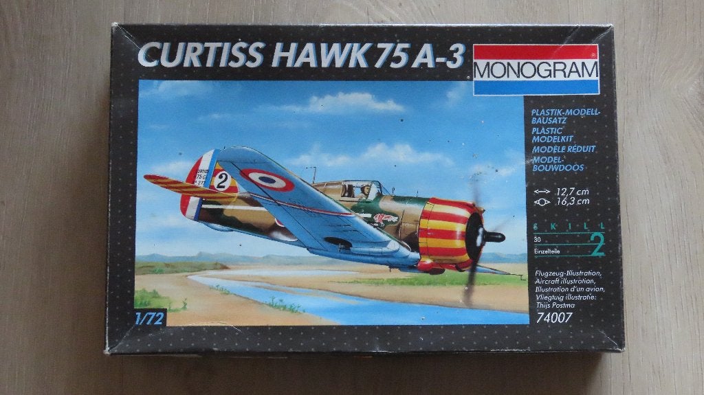 Curtiss Hawk 75 A-3 Monogram 1/72, Overige merken, 1:72 tot 1:144, Nieuw, Ophalen of Verzenden