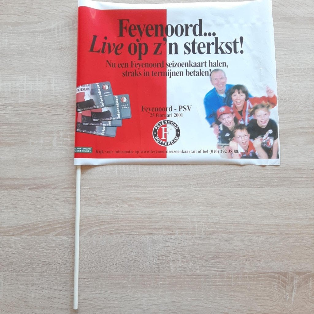 Feyenoord vlaggetje: - Feyenoord - PSV 25 februari 2001, Verzenden, Zo goed als nieuw, Feyenoord, Overige typen