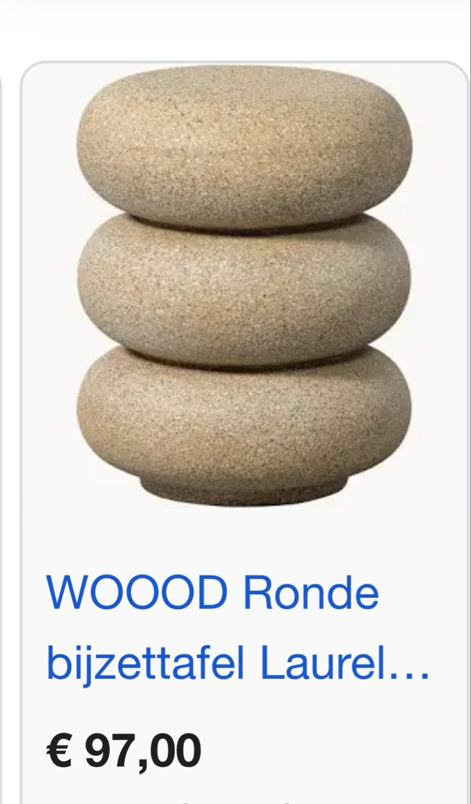 Nieuw: Moderne Bijzettafel WOOD. NIEUW SALE - -55%  PWTIEL, Minder dan 55 cm, Rond, Nieuw, Ophalen of Verzenden