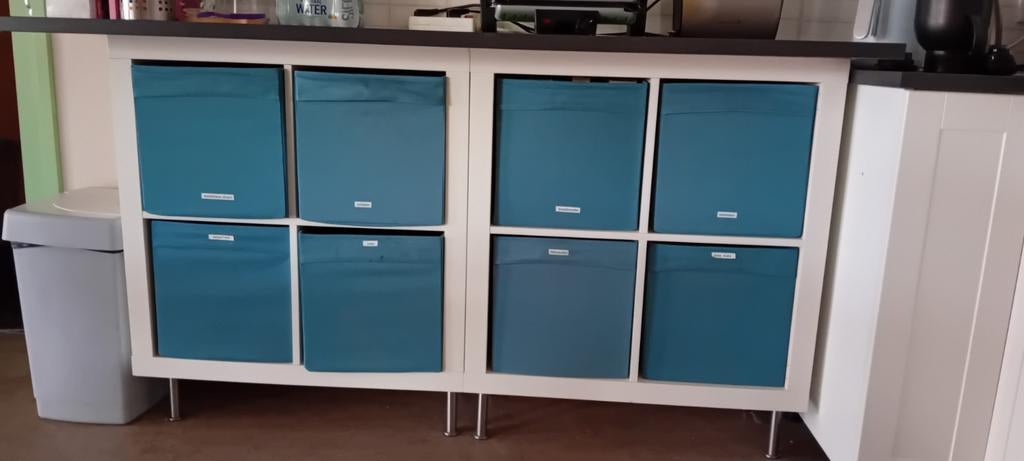 Opbergkast met 8 blauwe bakken - Ideaal voor sorteren, Huis en Inrichting, Kasten | Overige, Ophalen