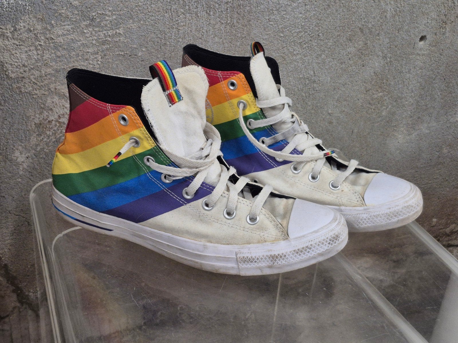 Converse All Star High Pride Edition Mt 44.5 Weinig gedragen, Wit, Ophalen of Verzenden, Converse All Star, Sneakers of Gympen