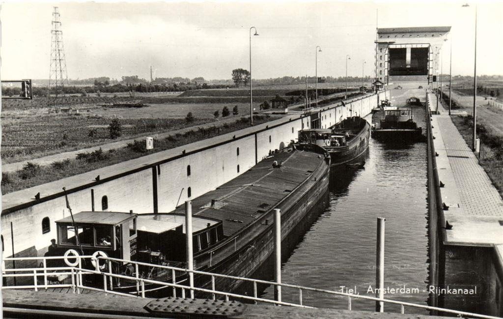 Tiel, Amsterdam-Rijnkanaal - sluis - ongelopen, Verzamelen, Verzenden, 1940 tot 1960, Ongelopen, Noord-Holland