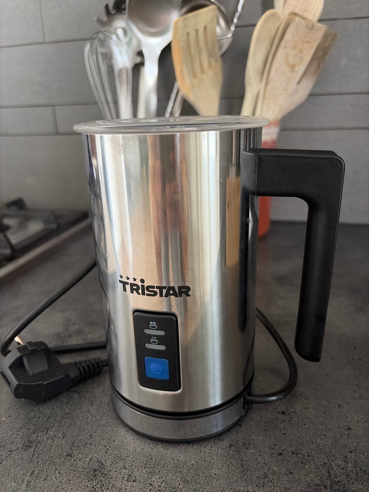 Tristar Elektrische Melkopschuimer - RVS, Ophalen of Verzenden, Zo goed als nieuw, Elektrische melkopschuimer