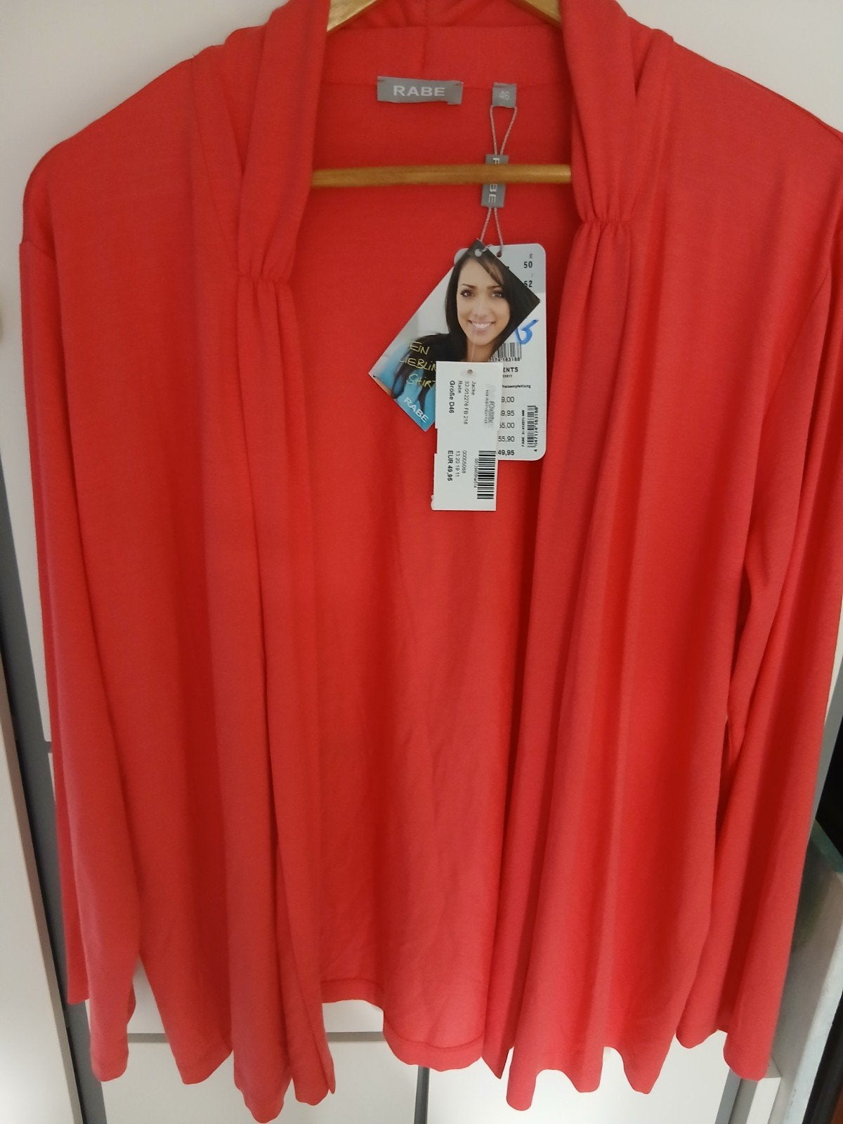 Rabe koraalrode cardigan maat 46. Nieuw, Rabe, Overige kleuren, Trui of Vest, Nieuw
