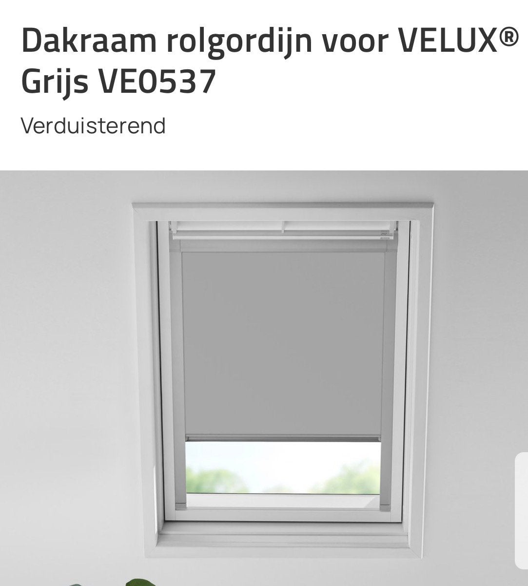 Dakraam rolgordijn voor VELUX - Grijs VE0537, Overige merken, Verduisterend, Nieuw, Ophalen of Verzenden