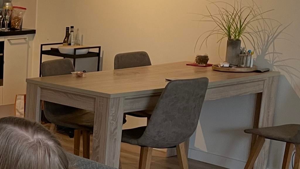 Haslund eettafel - 160x80 cm, Ophalen, 100 tot 150 cm, 50 tot 100 cm, Zo goed als nieuw
