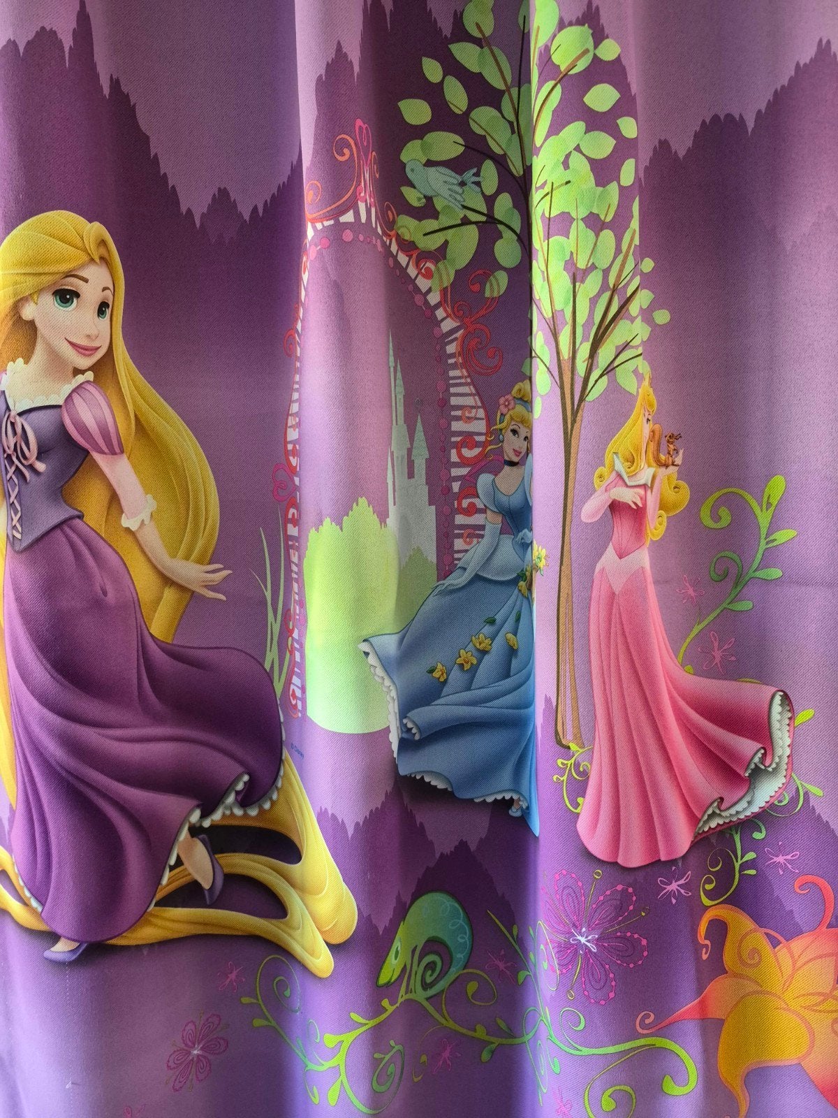 Disney Prinsessen Gordijnen, Kinderen en Baby's, Kinderkamer | Inrichting en Decoratie, Ophalen, Gebruikt, Paars, Wanddecoratie