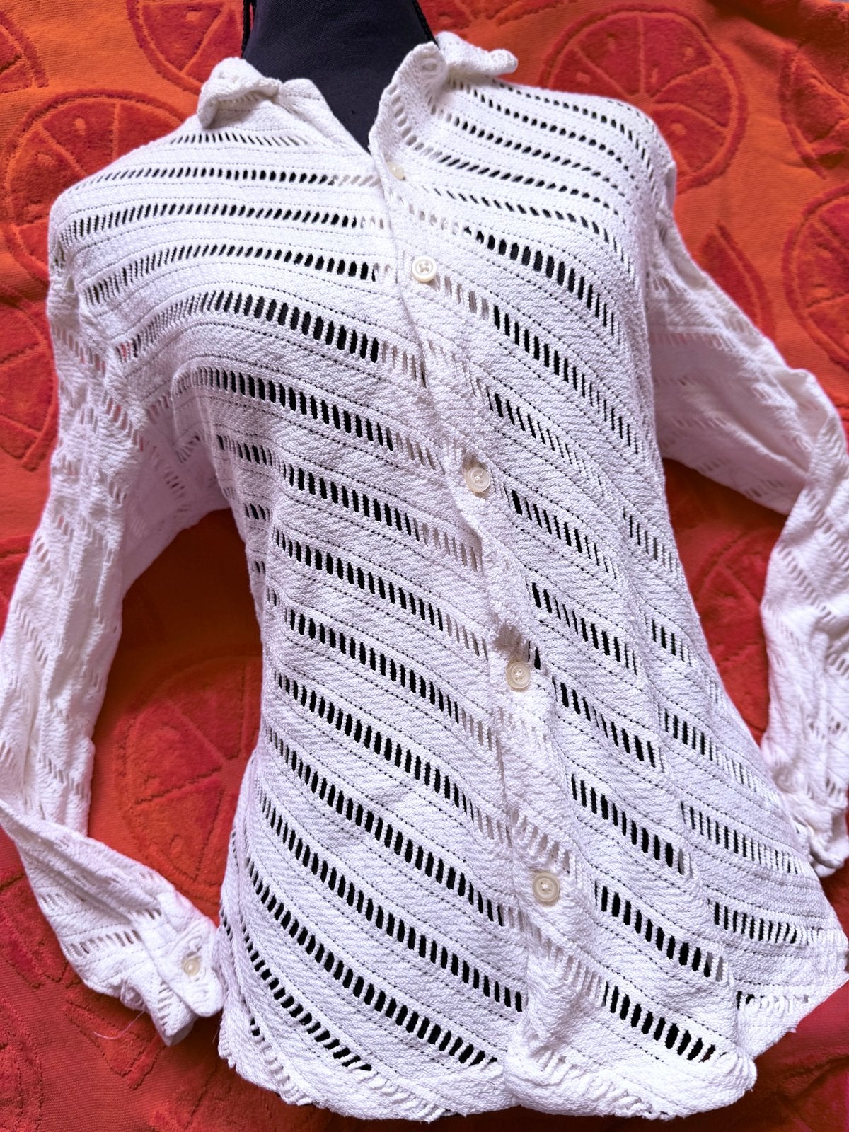 Zara transparante witte blouse. Maat L. Z.G.A.N., Kleding | Dames, Ophalen of Verzenden, Zo goed als nieuw, Maat 42/44 (L), Wit
